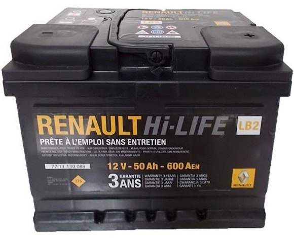 Аккумулятор Renault 7711130088 12V 50Ah 600A, Renault